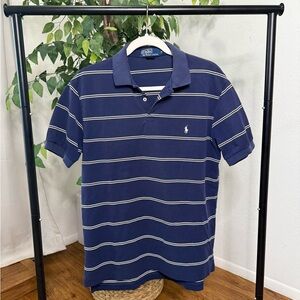 Polo by Ralph Lauren Men's Navy Stripe Polo Shirt Size M